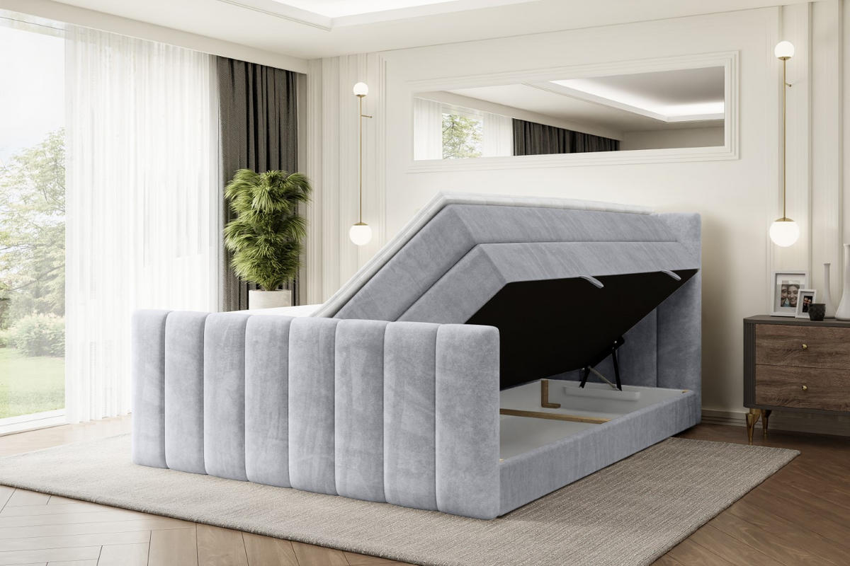 BOXSPRINGBETT OTTA-Z KING - 140x200 - H3/H4 - Hellgrau - Hellgrau, Holzwerkstoff (140/200cm) - ALTDECOR