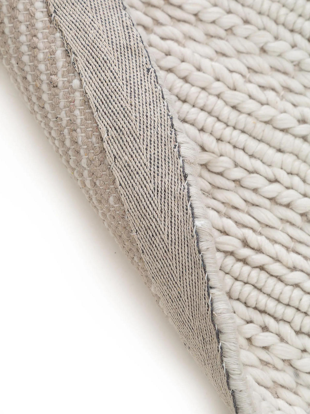 WOLLTEPPICH rund Dina Cream ø 100 cm rund - Creme, Textil (100/100cm) - benuta Pure