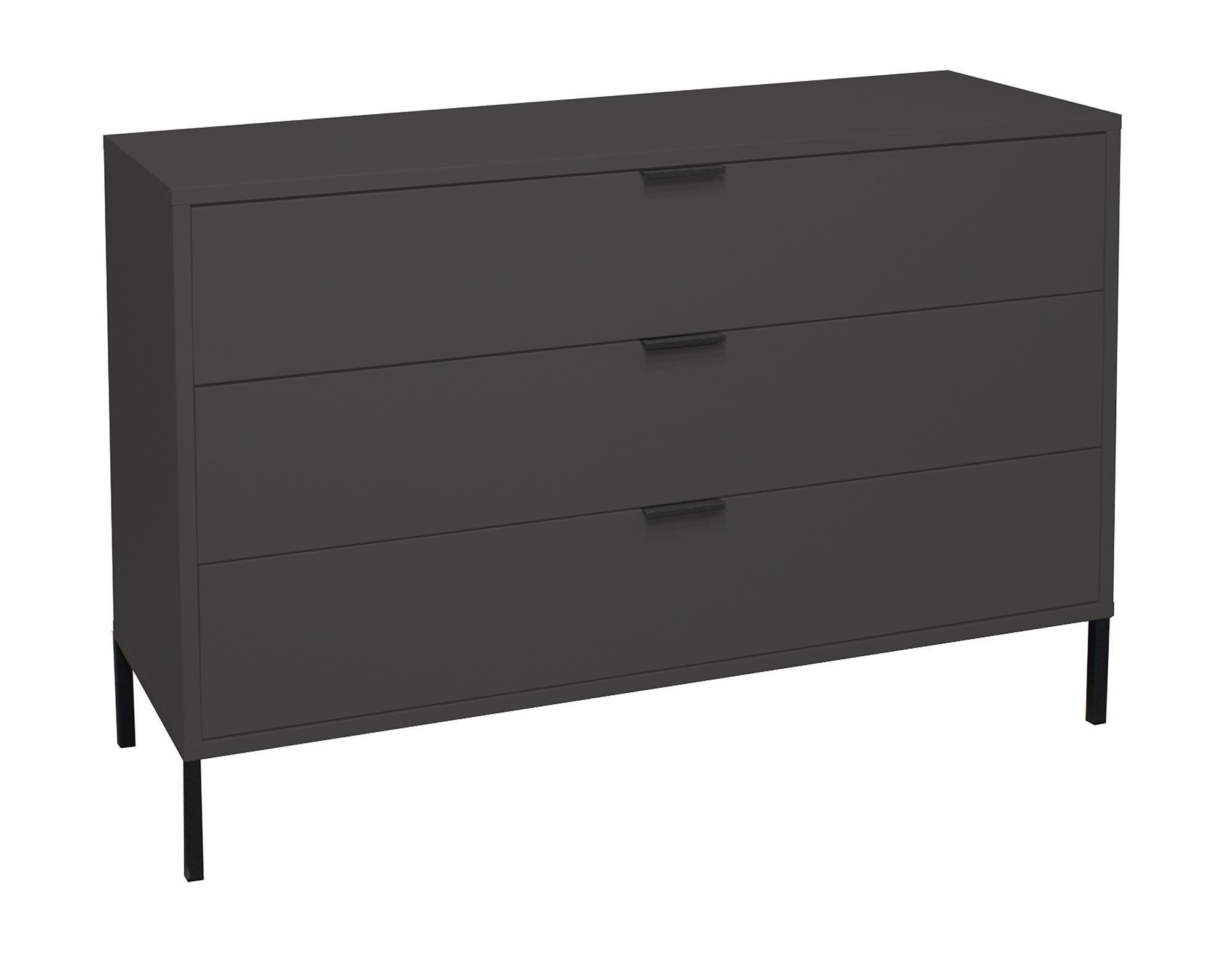 KOMMODE Erna 119x45x82 Anthrazit matt Lack - Anthrazit, Holzwerkstoff (119/82/45cm) - 58aufmkessel