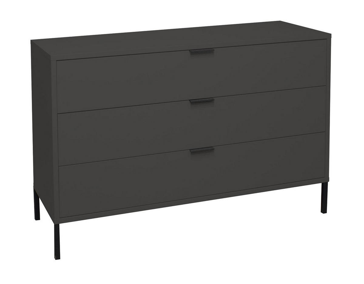 KOMMODE Erna 119x45x82 Anthrazit matt Lack - Anthrazit, Holzwerkstoff (119/82/45cm) - 58aufmkessel
