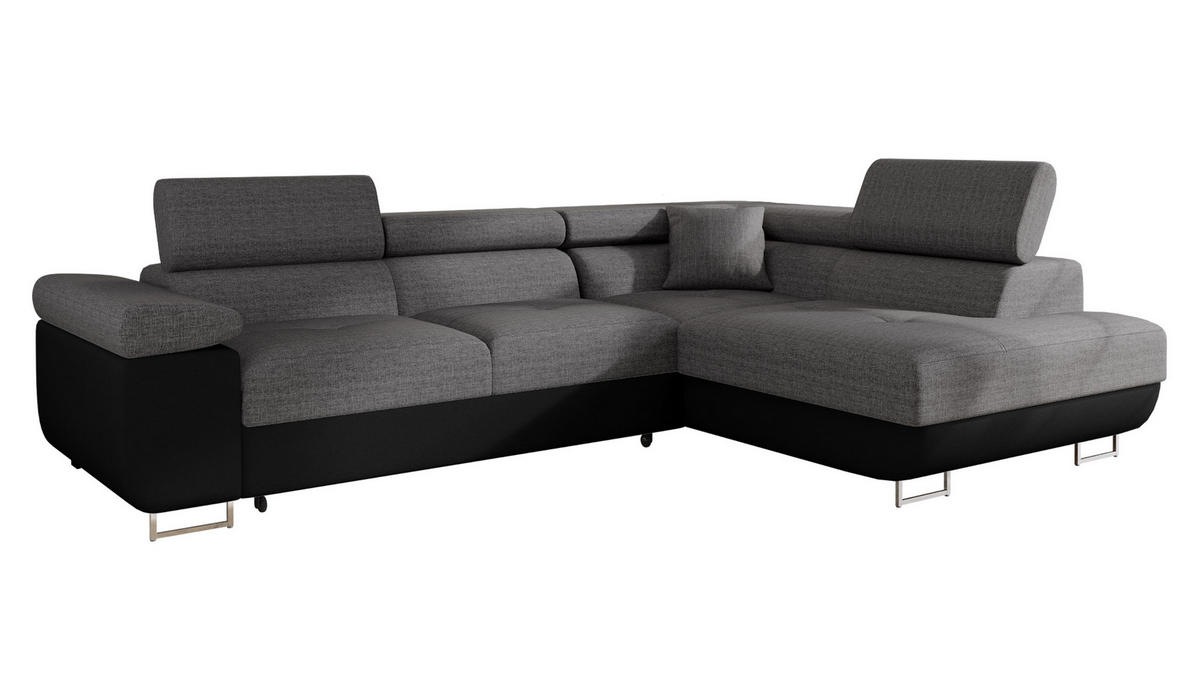 ECKSOFA Torezio, Seite: Rechts - Graphitfarben, Holz/Textil (274/203cm) - MIRJAN24