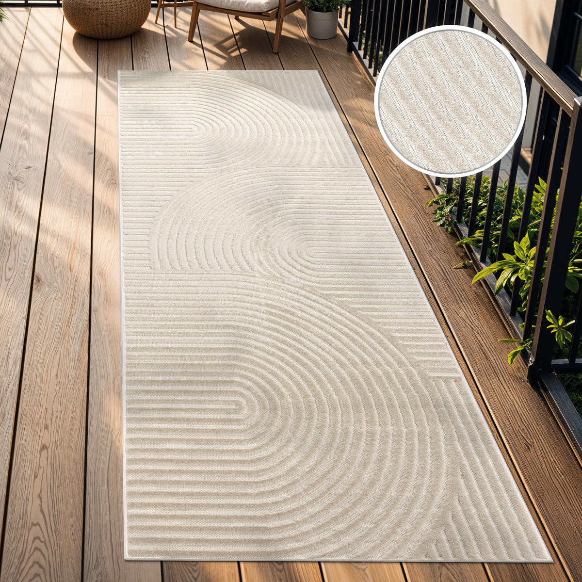 OUTDOORTEPPICH 80/250 cm Cotton 236 - Creme, Textil (80/250cm) - Paco Home