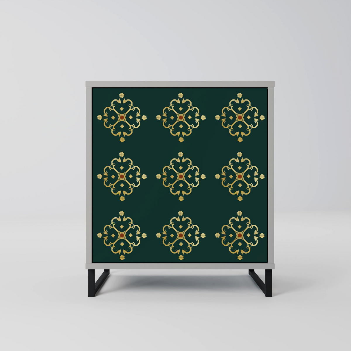 SIDEBOARD ROYAL MEDALLION, Grau, 57,5x42x57,5 cm, Ohne Füße - Multicolor/Grau, Holzwerkstoff (57.5/57.5/42cm) - SpaceRebels
