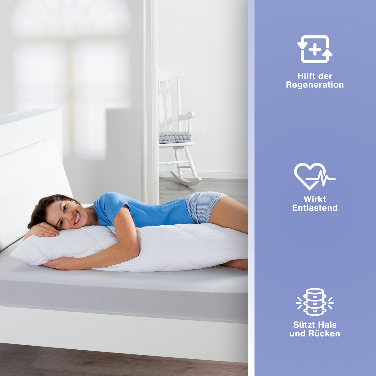 SEITENSCHLÄFERKISSEN mit Mikrofaserbezug 40x145 cm - Weiß, Textil (40/145cm) - Bestlivings