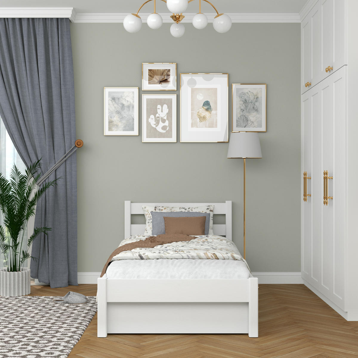 BETT mit Schublade N01 Weiß 80/200 - Weiß, Naturmaterialien/Holz (80/200cm) - N-Wood