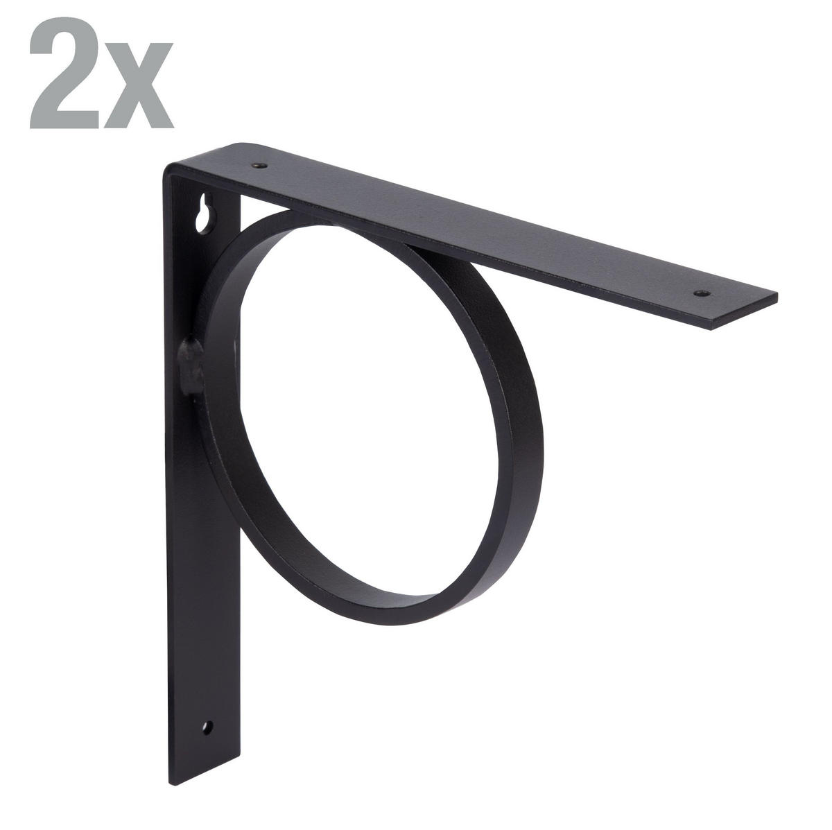 REGALTRÄGER als 2er Set Tom, Stahl in verschiedenen Trendfarben - Schwarz, Metall (3/20.5/20.5cm) - Alberts