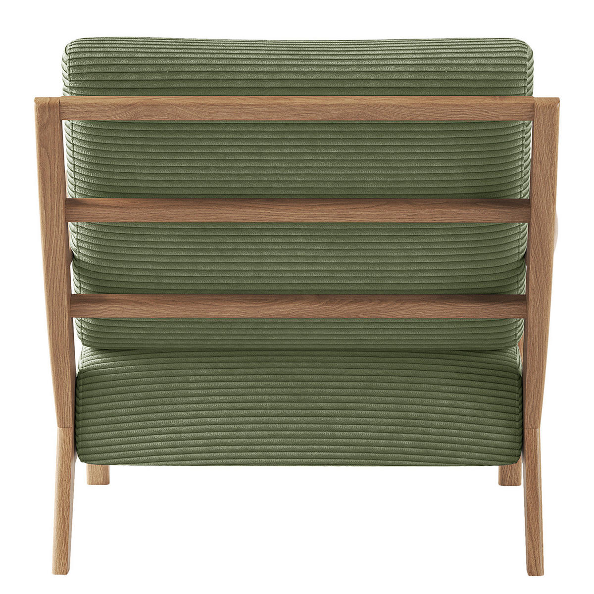 SESSEL - Eichefarben/Grün, Eichenholz/Textil (83/80/75cm) - home24