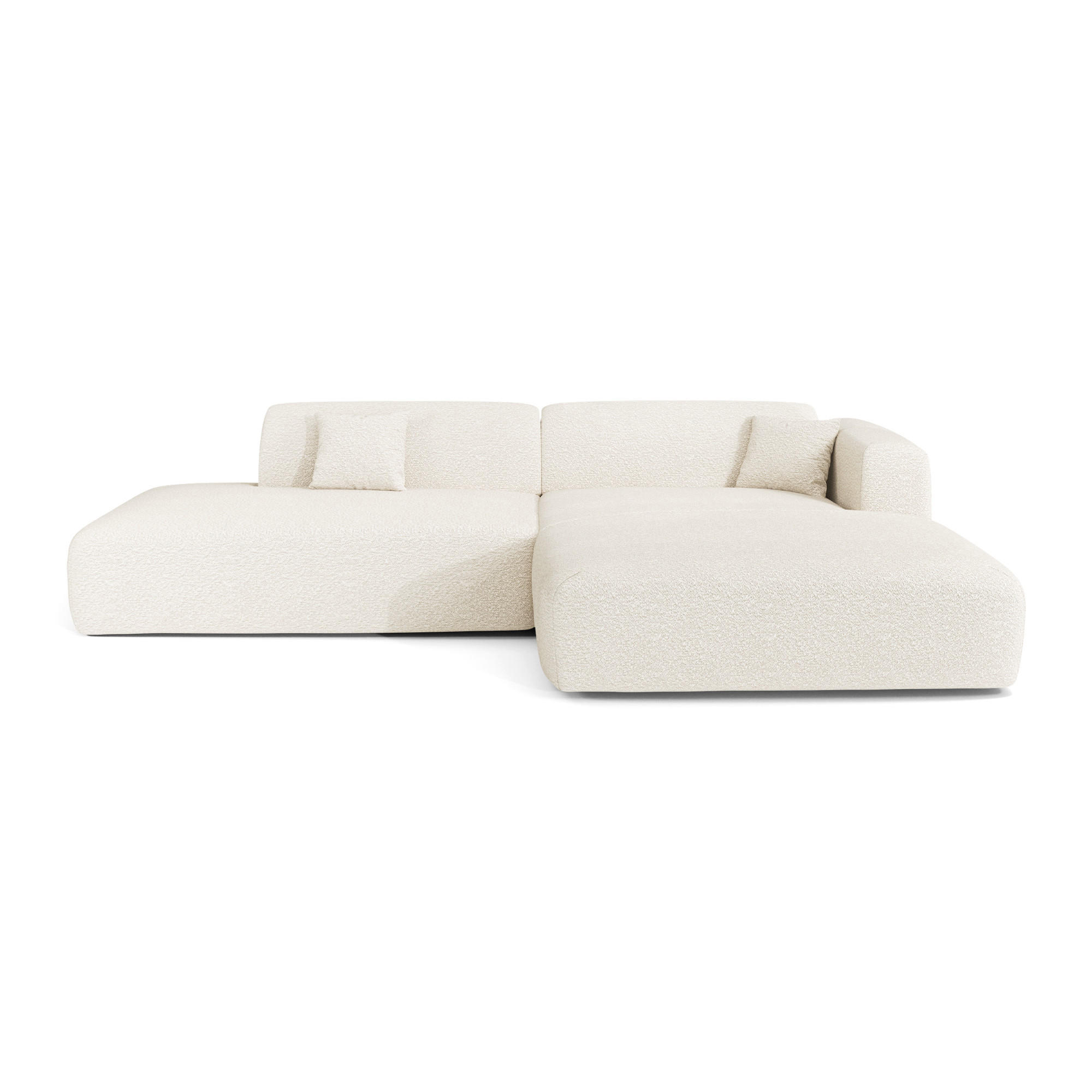 ECKSOFA RECHTS Bouclé-Stoff Creme 310cm - Creme, Textil (310/96cm) - Sia Home