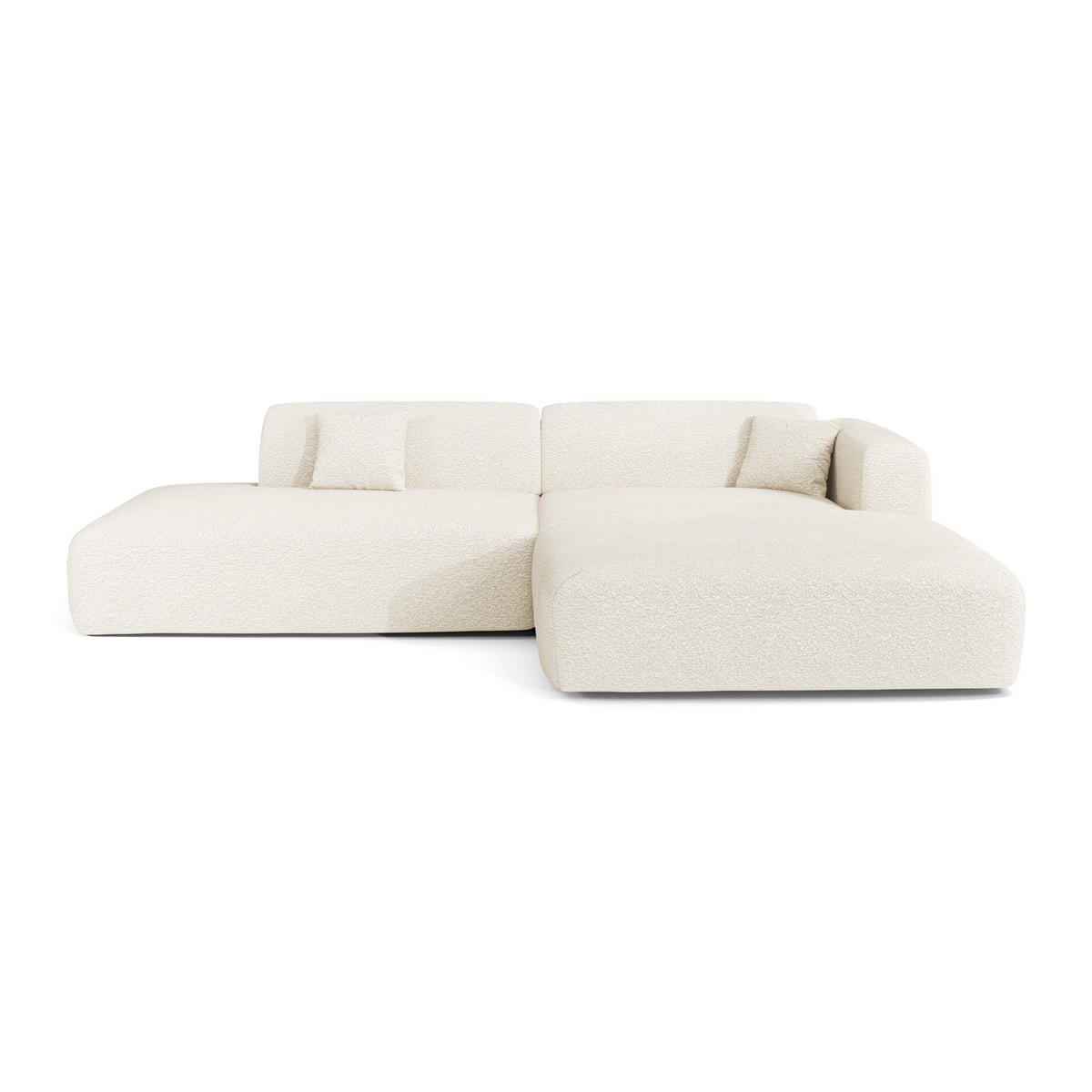 ECKSOFA RECHTS Bouclé-Stoff Creme 310cm - Creme, Textil (310/96cm) - Sia Home