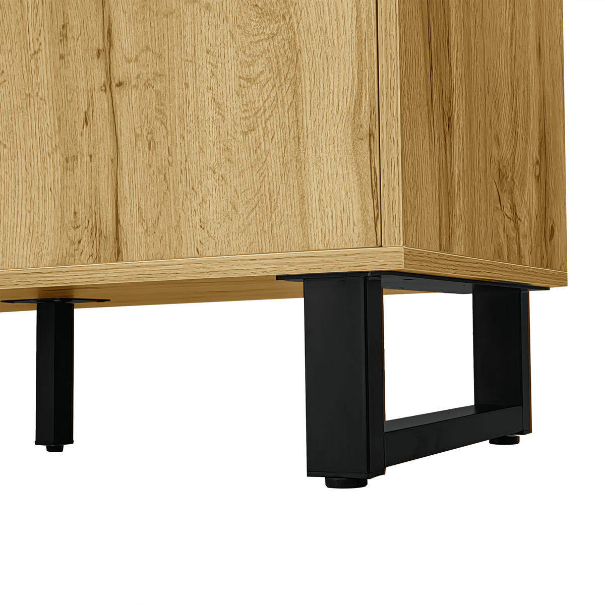 SIDEBOARD Holzeffekt 150/38/77 cm - Braun, Holzwerkstoff/Metall (38/76.5/150cm) - Urban Meuble