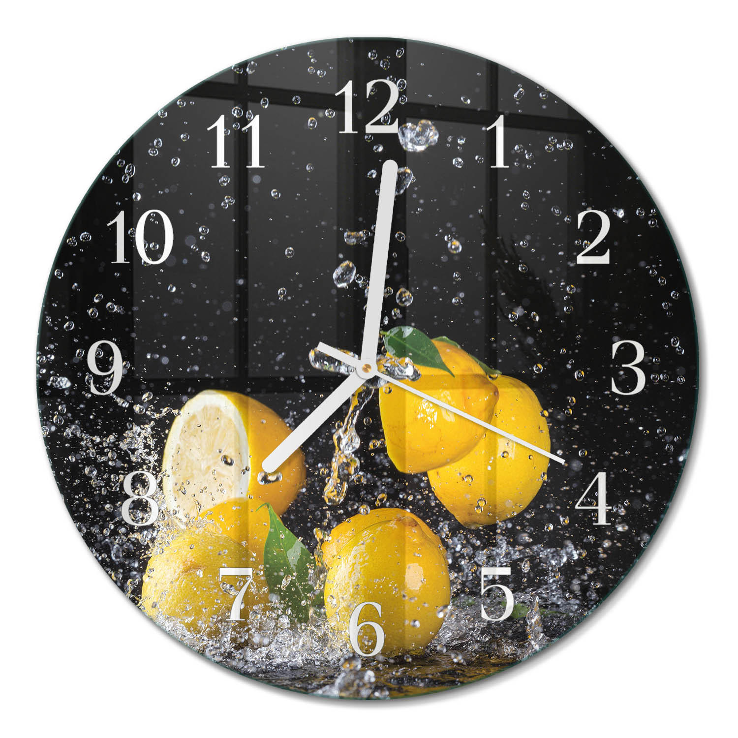 WANDUHR fi30 cm - Zitronen - Gelb, Glas (30/30/0.4cm) - TULUP