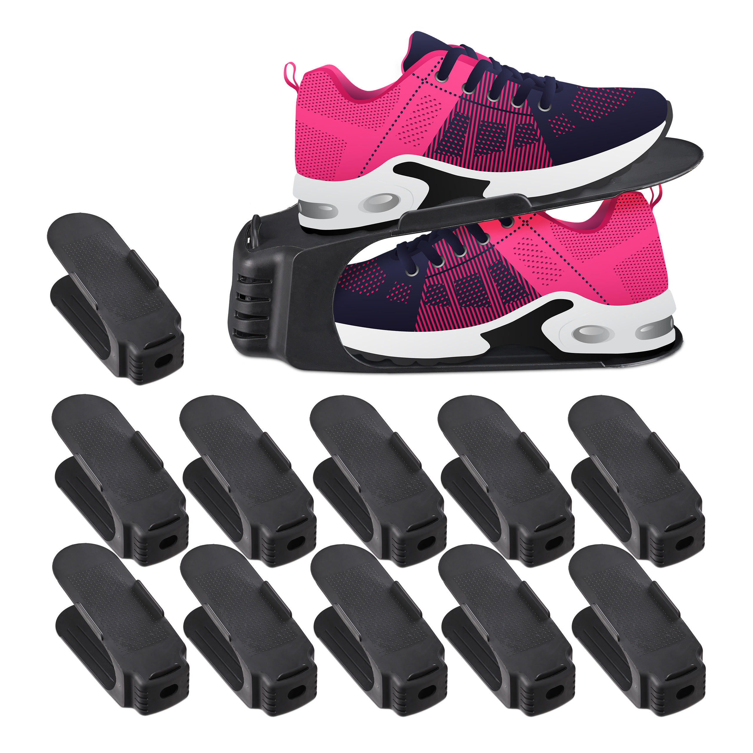 SKOORGANISERARE Svart 12-pack halkfri 12/10/27 cm