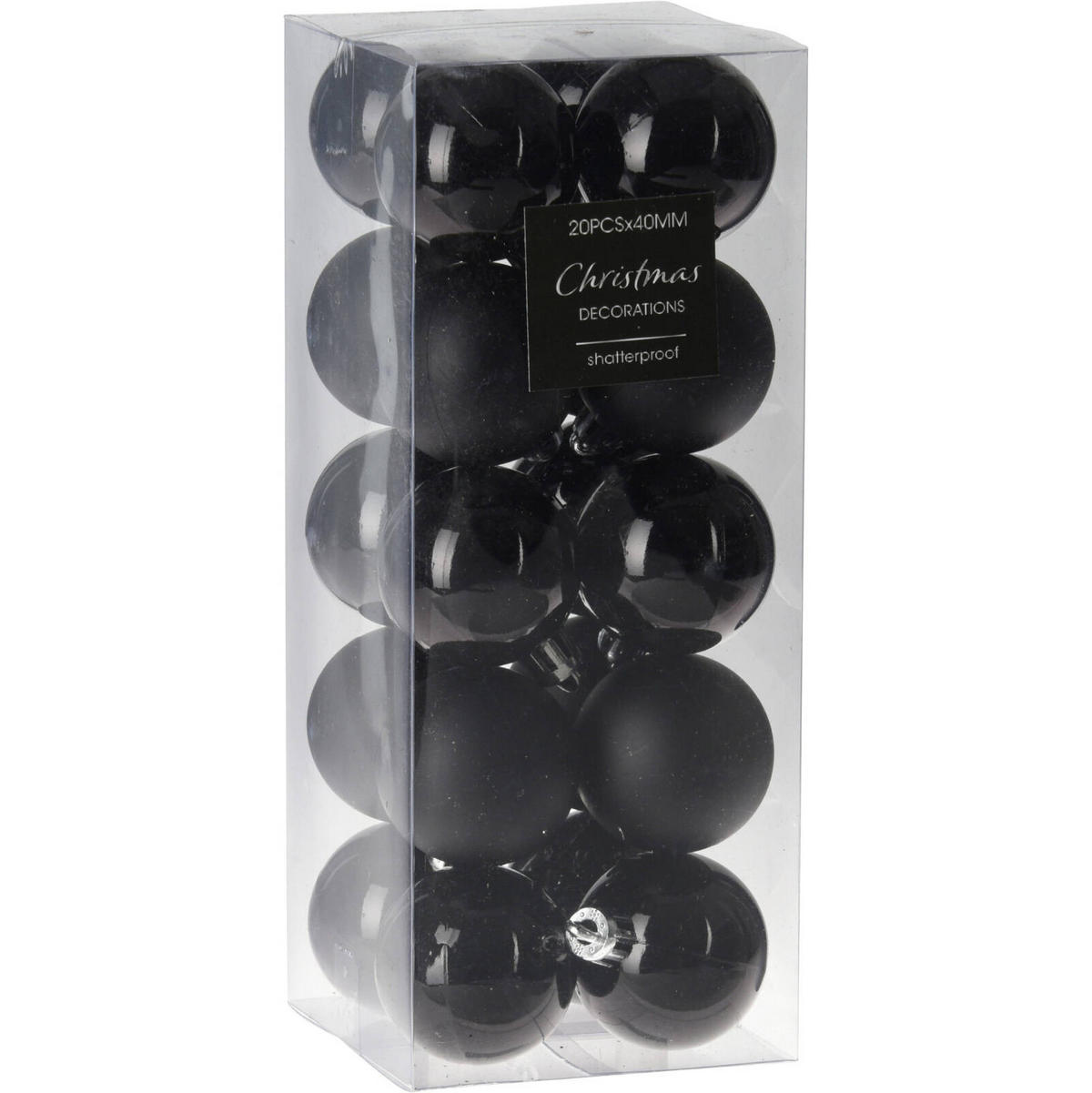 WEIHNACHTSKUGELN 20er-Set Ø 4 cm - Schwarz, Kunststoff (7.8/19.5/7.8cm) - Home Styling Collection