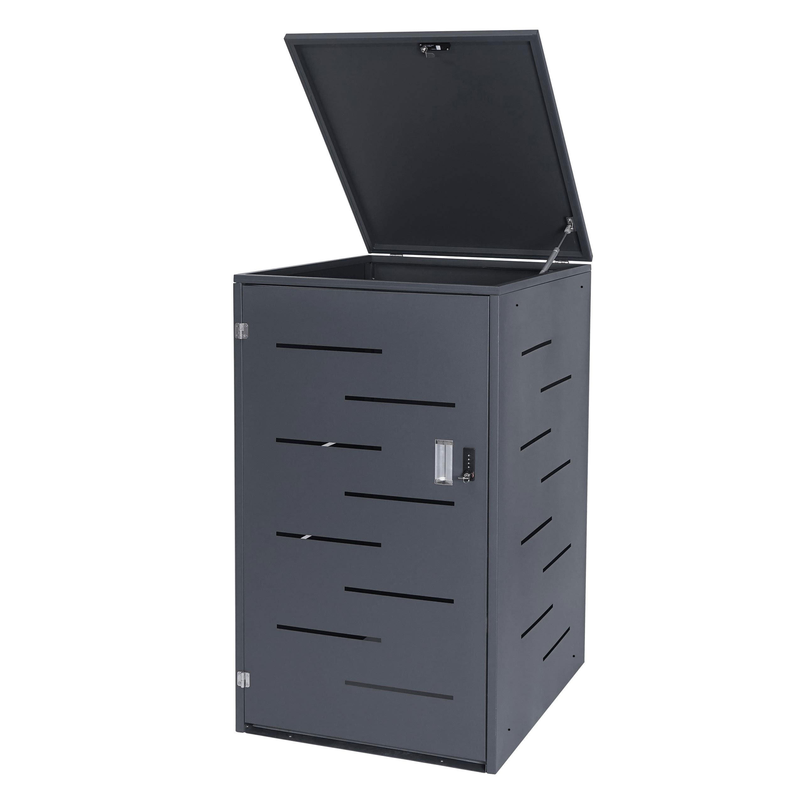 MÜLLTONNENBOX 116,5x66x80cm erweiterbar Anthrazit - Anthrazit, Metall (66/116.5/80cm) - PROREGAL