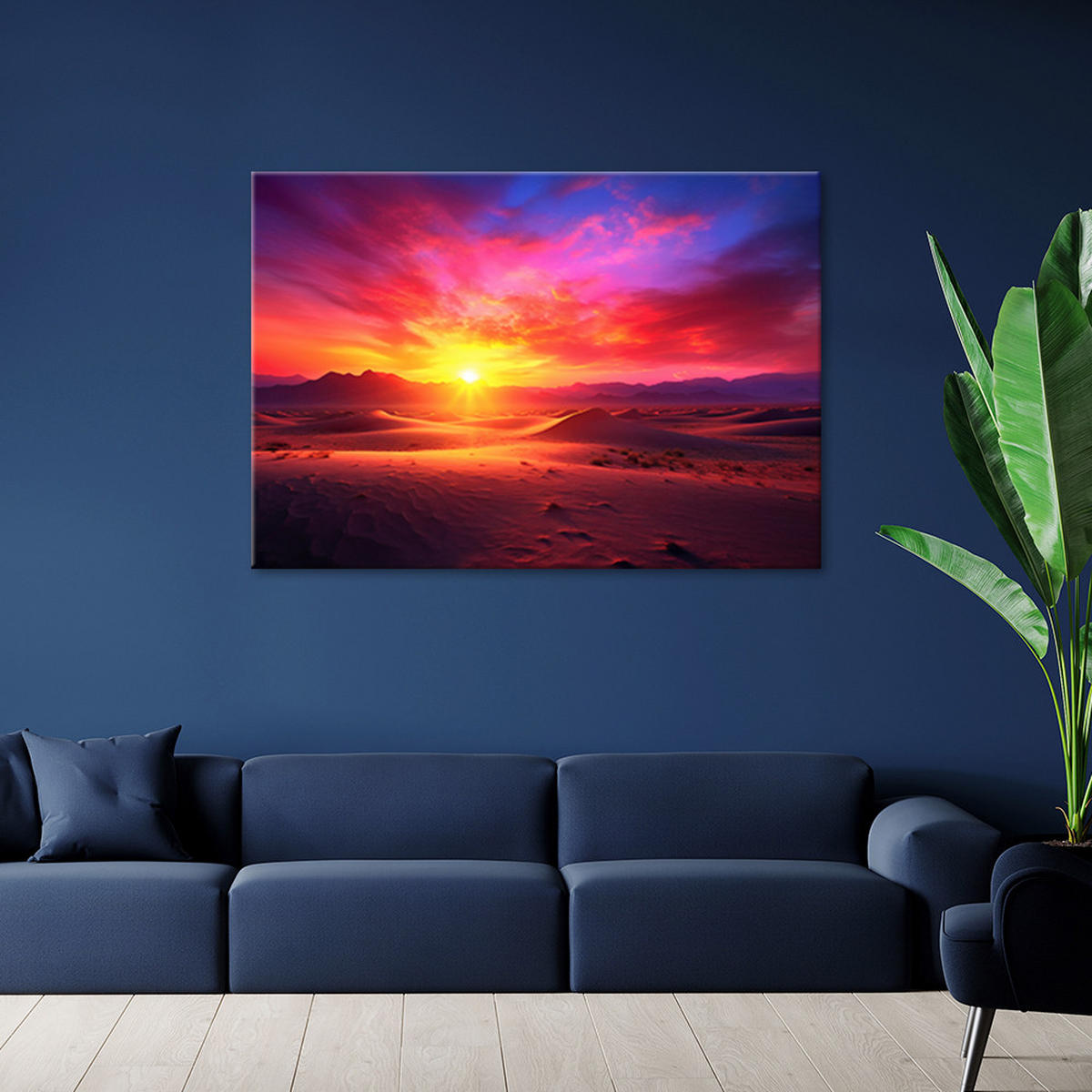 WANDBILD sonnenuntergang landschaft - Lila, Textil (60/40cm) - Feeby