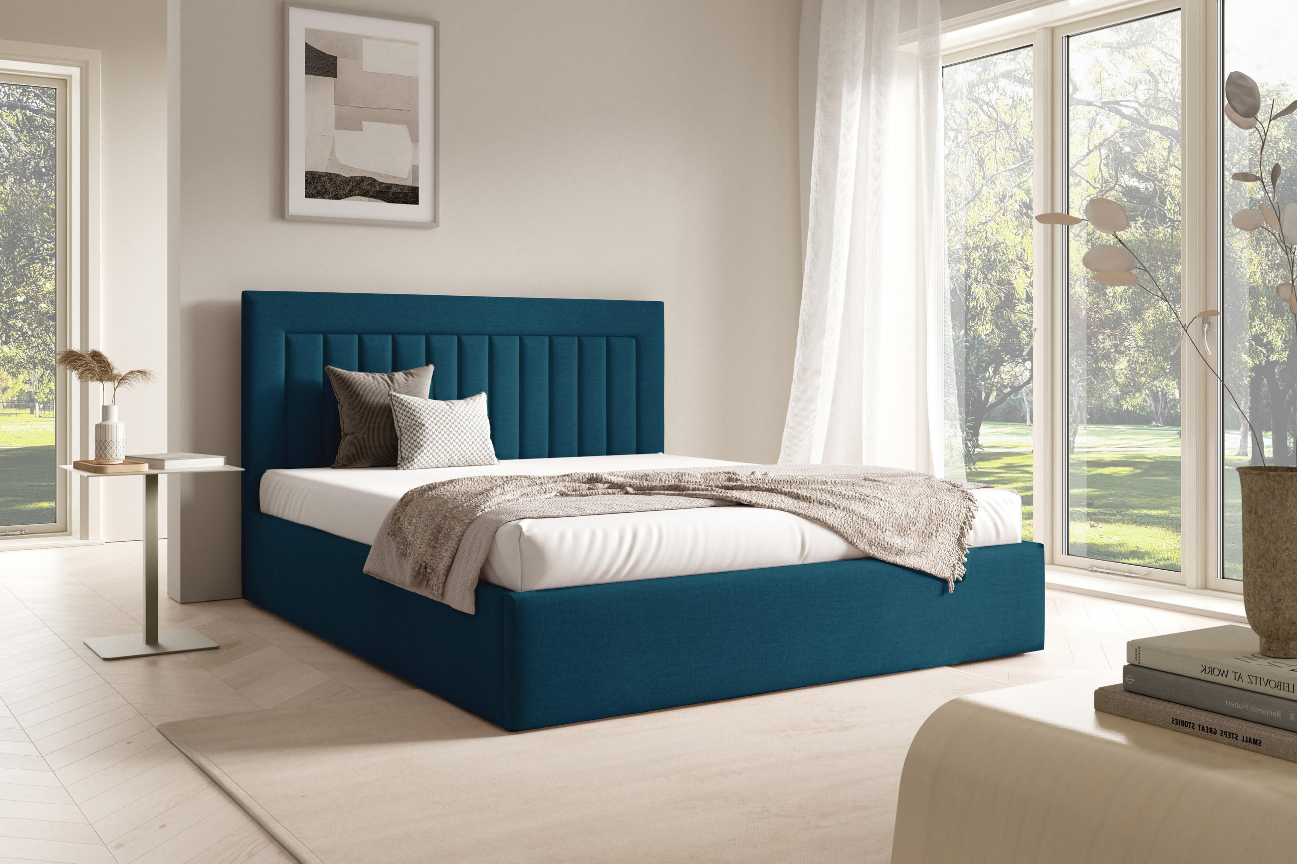 Furnistar Polsterbett Dunkelblau 140x200 cm