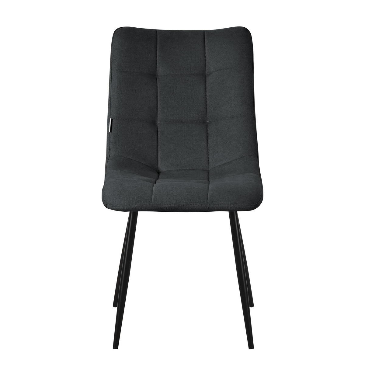 ESSZIMMERSTÜHLE 6ER-SET Anthrazit Stoffbezug - Anthrazit/Schwarz, Textil/Metall (49/89/60.5cm) - ML-DESIGN