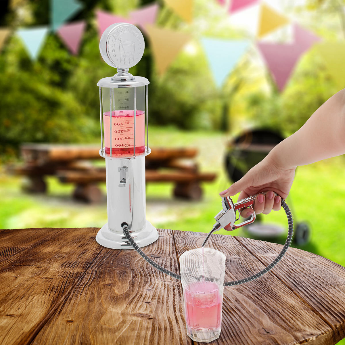 GETRÄNKESPENDER - Silberfarben, Kunststoff (0.9L) - Relaxdays