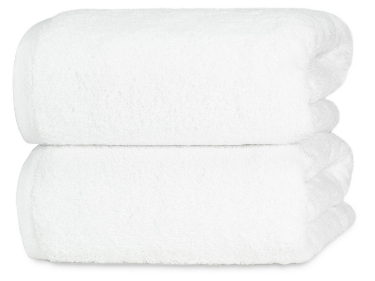 DUSCHTÜCHER, 2er-Set, 70x140 cm, 100% Baumwolle, Weiß - Weiß, Textil (70/140cm) - Zollner