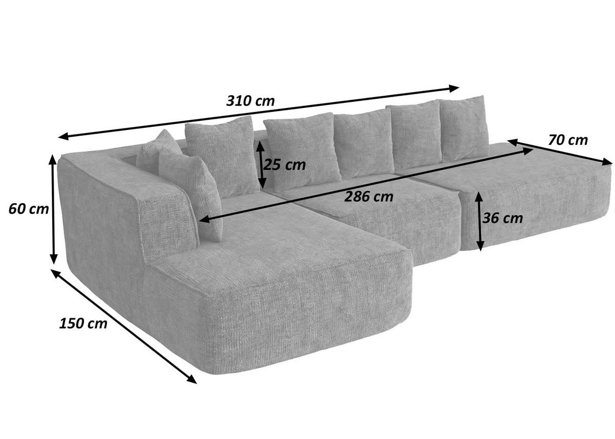 SOFA-GARNITUR Grün - Grün, Textil (310/60/150cm) - MCW