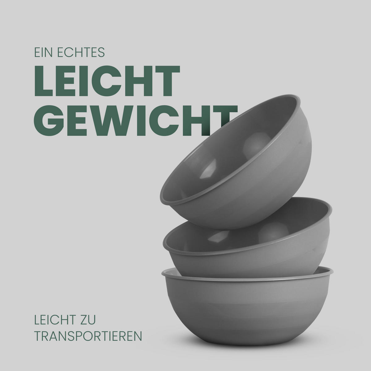 SCHÜSSEL Kunststoff Ø25,5 cm Grau 1er-Pack - Grau, Kunststoff (25/25/10cm)