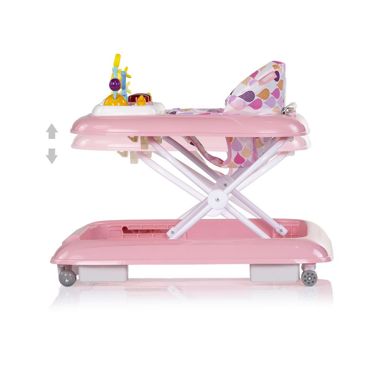 LAUFLERNHILFE Baby Steps Musik rosa Spielpanel Räder Stopper klappbar Licht - Rosa, Kunststoff (59/54/70cm) - Chipolino