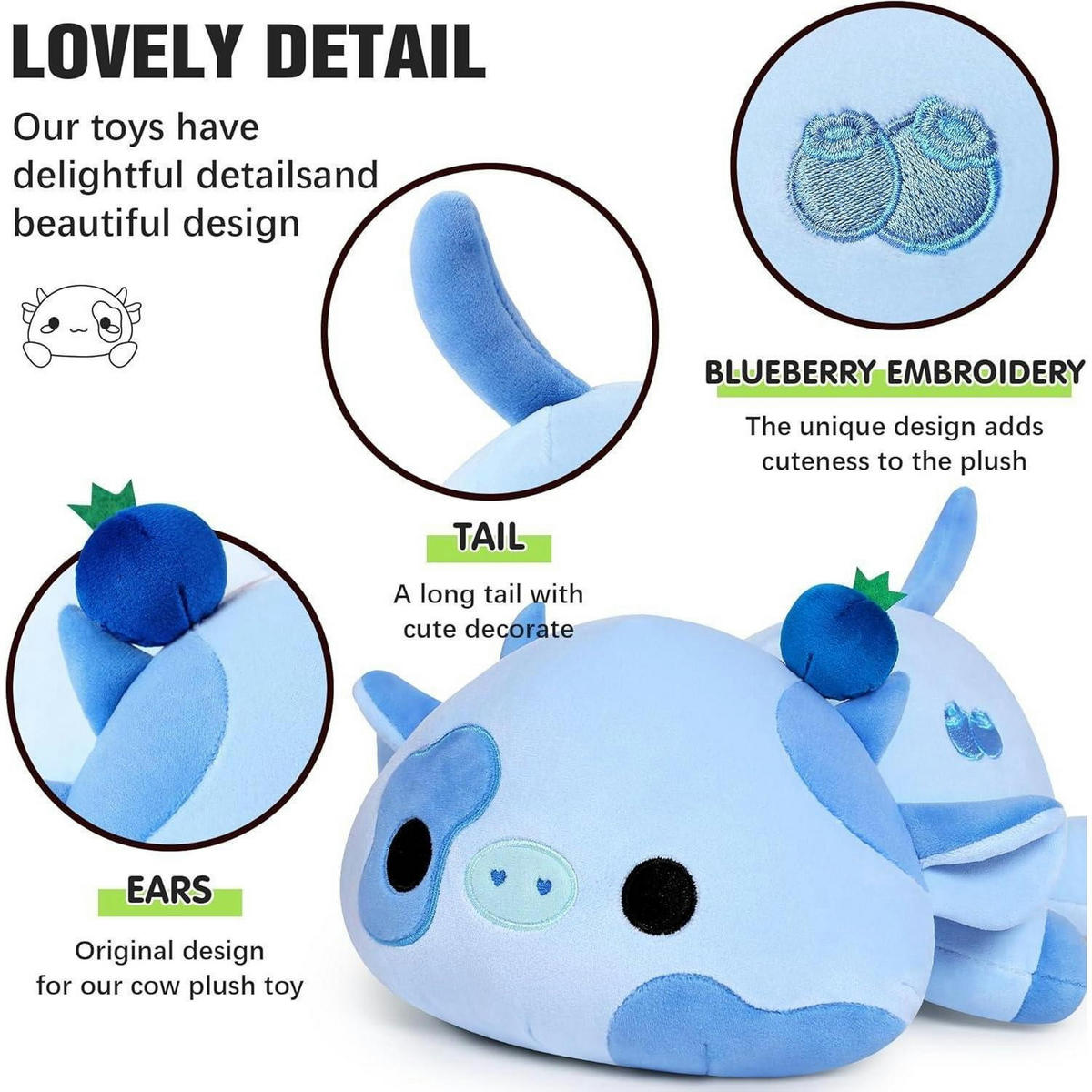 PLÜSCHTIER Kuh Blau 30 cm - Blau, Textil (20/30cm)