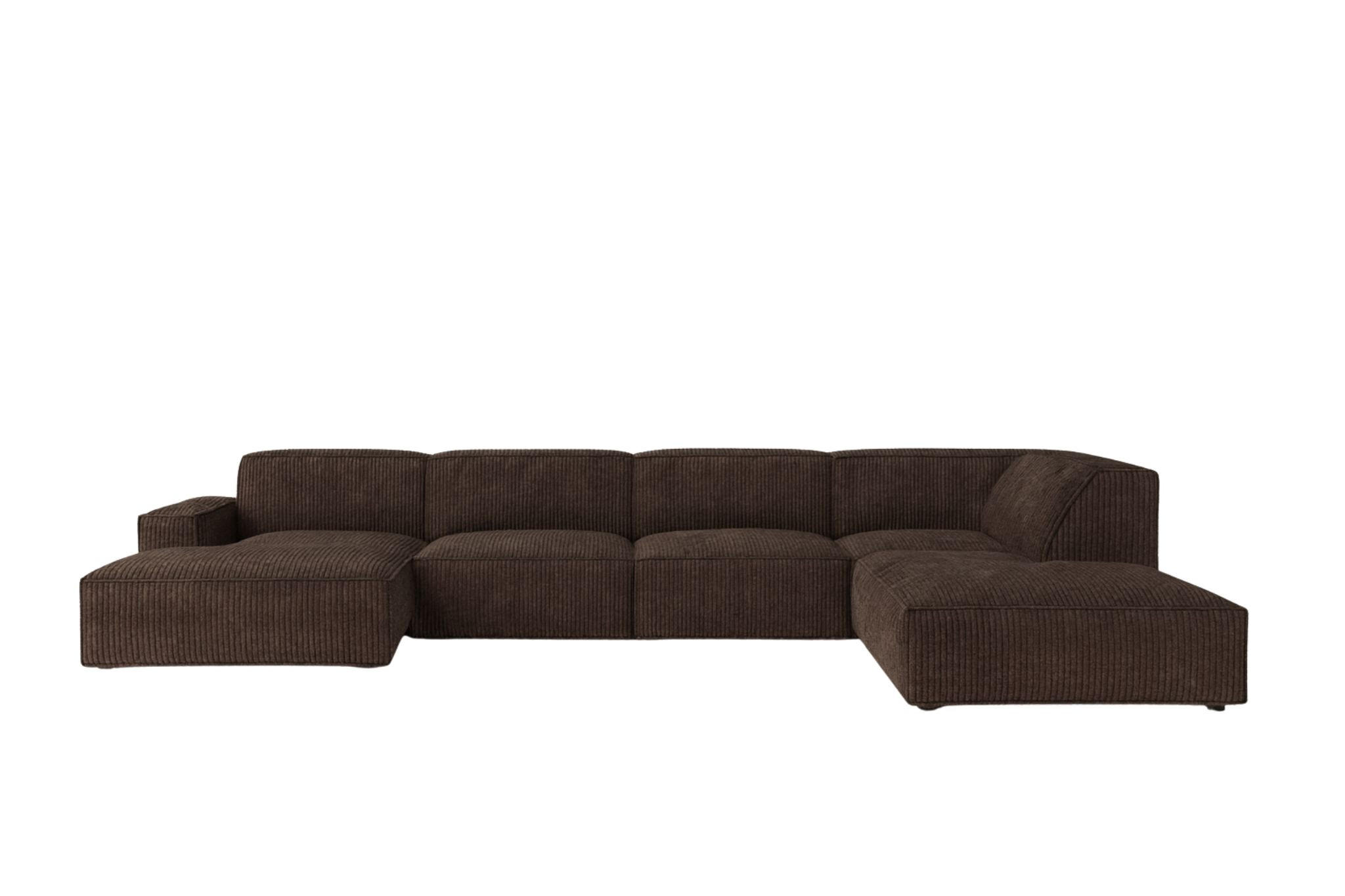 ECKSOFA Cursal V, Stoff Poso, Braun, Rechts - Braun, Holz (364/262cm) - Kaiser Möbel