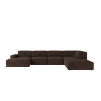 ECKSOFA Cursal V, Stoff Poso, Braun, Rechts - Braun, Holz (364/262cm) - Kaiser Möbel