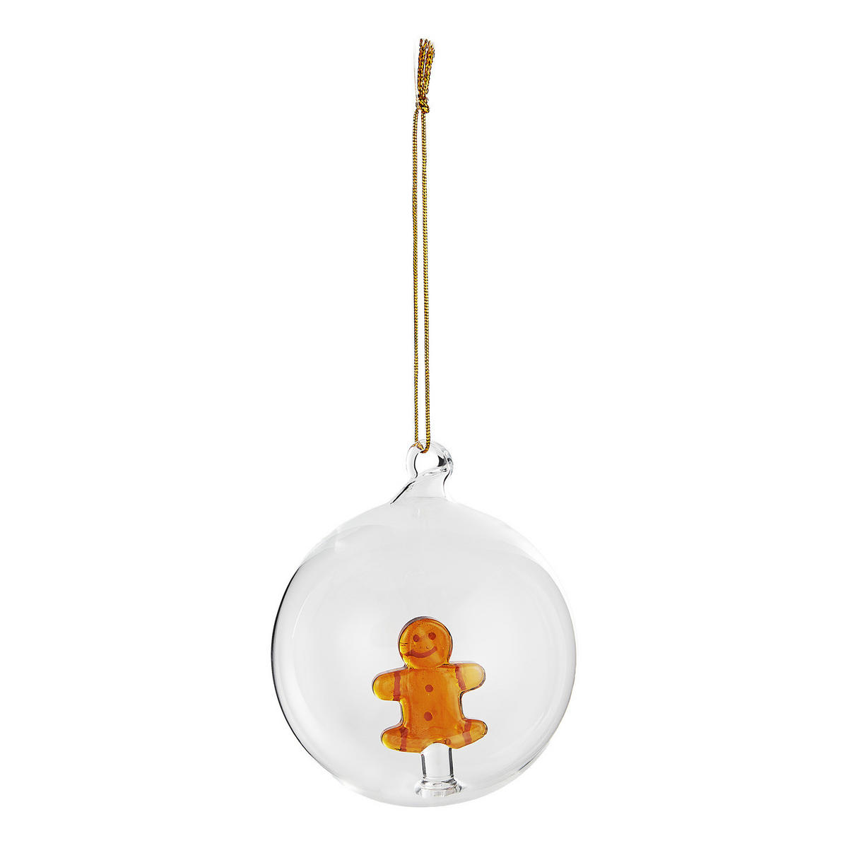 CHRISTBAUMKUGEL Hang On Lebkuchenmann - Transparent, Glas (8/8/9cm) - Butlers