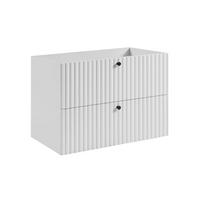 WASCHBECKENUNTERSCHRANK BELLO geriffelt Weiß matt 80/57/46 cm - Weiß, Holzwerkstoff/Metall (80.2/57/46cm) - Rodan
