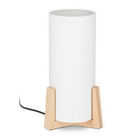 TISCHLAMPE - Weiß, Holz/Textil (15/15/32.5cm) - Relaxdays