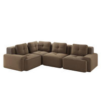 ECKSOFA modular Cord Brown - Braun, Kunststoff (104/382cm) - Meubliv