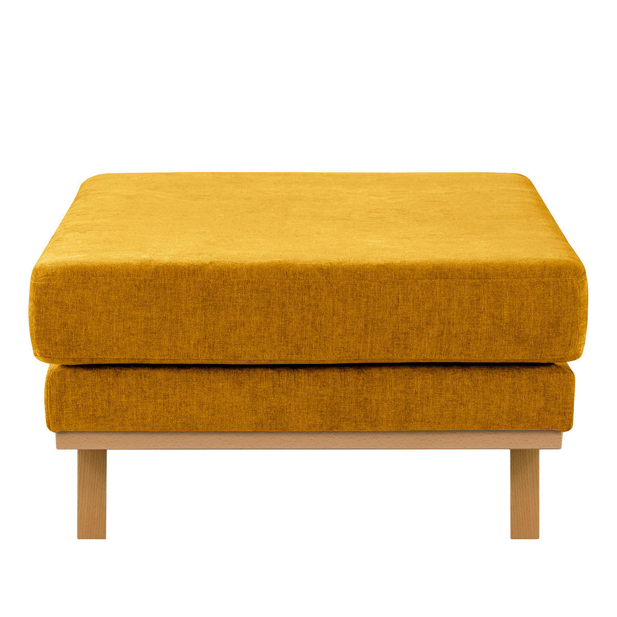 POLSTERHOCKER - Gelb/Buchefarben, Buchenholz/Textil (85/43/60cm) - home24