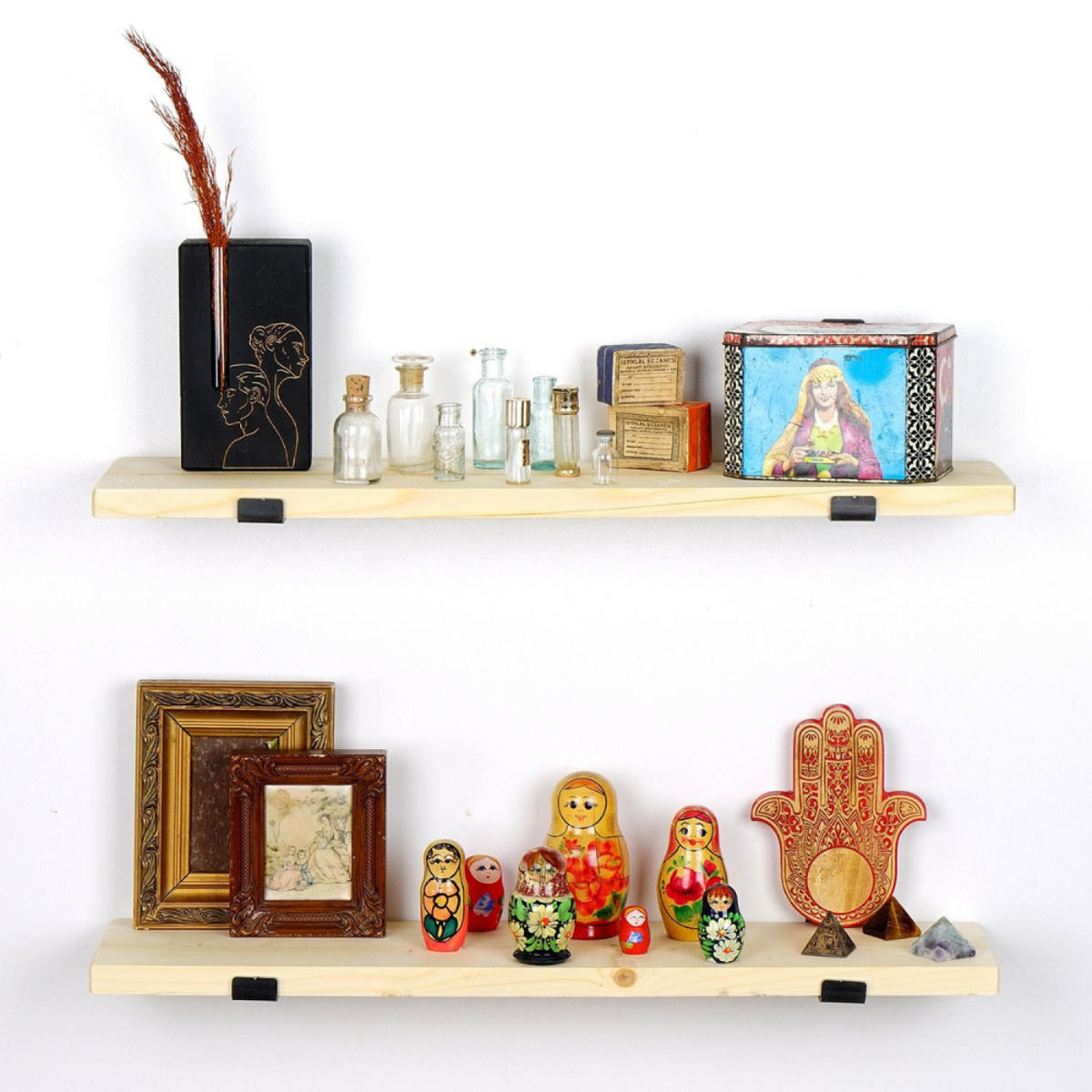 REGALE Bussa in Holzoptik im zeitgenössischen Stil - Braun, Holz (60/14/16cm) - Concept Usine