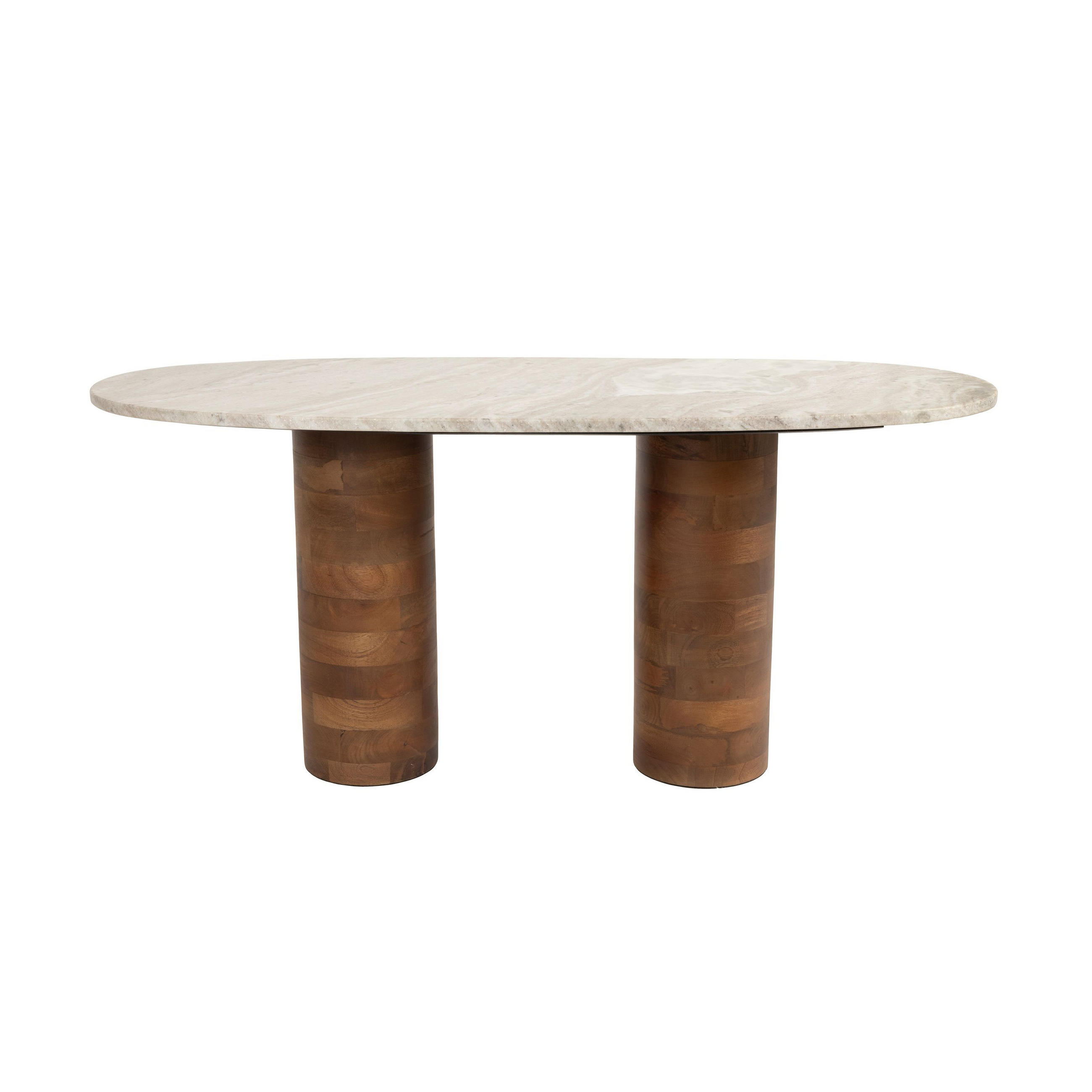 COUCHTISCH Kouk 100x40 cm / Beige - Braun, Stein (100/40/43cm) - Housecraft Living