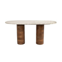 COUCHTISCH Kouk 100x40 cm / Beige - Braun, Stein (100/40/43cm) - Housecraft Living