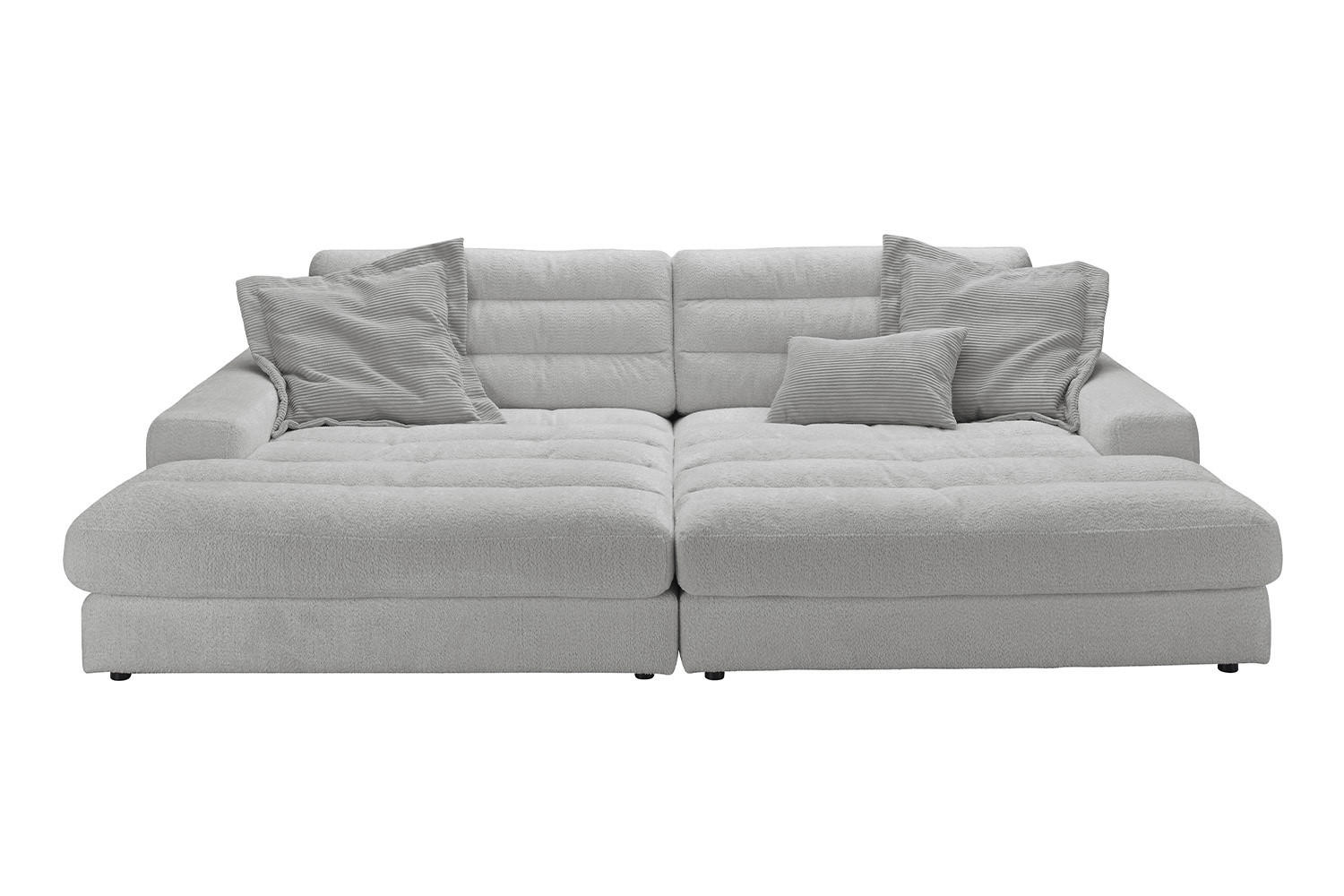 BIG SOFA LANA Grau Webstoff - Schwarz/Grau, Textil (296/83/178cm) - KAWOLA