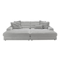 BIG SOFA LANA Grau Webstoff - Schwarz/Grau, Textil (296/83/178cm) - KAWOLA