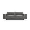 AUSKLAPPBARES-SOFA mit Bettkasten Caro aus Samt hellgrau 3 Sitzplätze - Hellgrau, Textil (97/93/236cm) - Micadoni