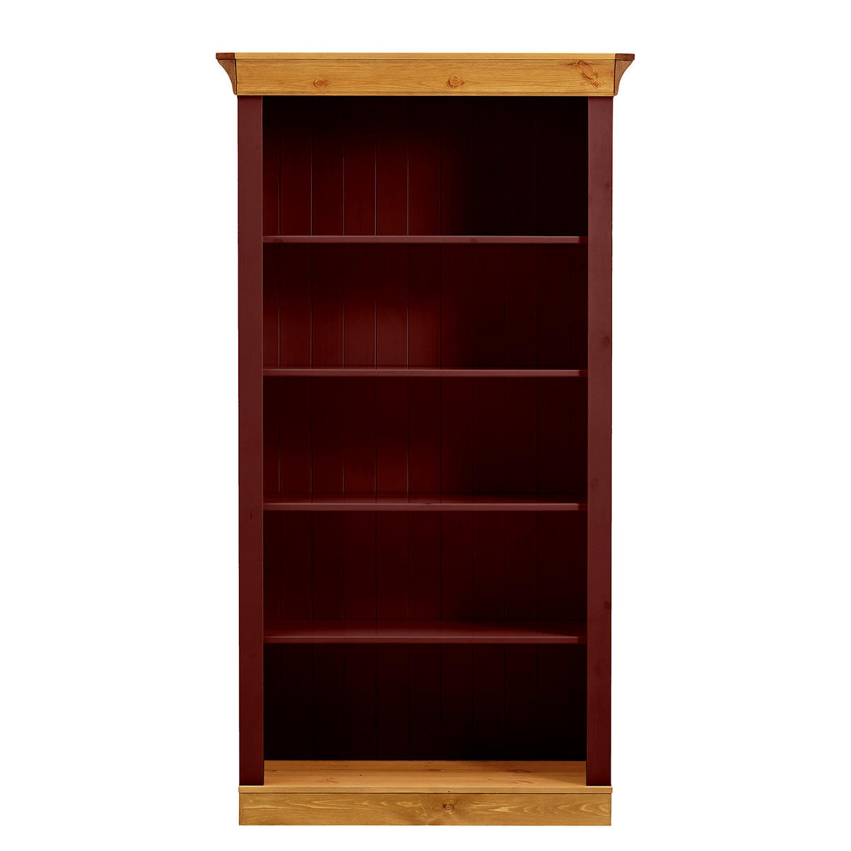 REGAL - Kiefer massiv - Rot/Kieferfarben, Holz (108/202/38cm) - home24