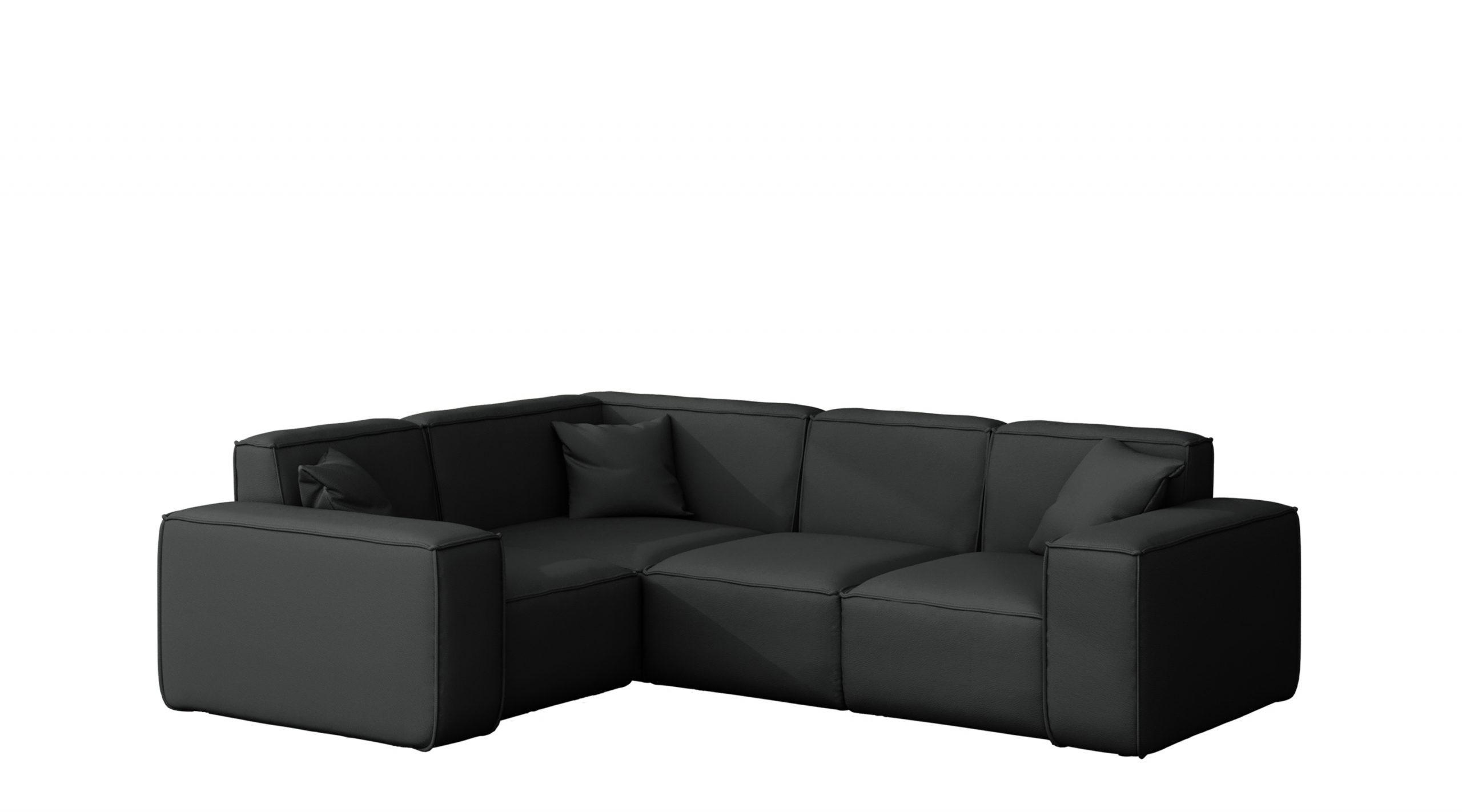 GARTENECKSOFA L-form MALIBU Stoff Odyssey Schwarz Links - Schwarz, Holz (181/73/246cm) - Kaiser Möbel