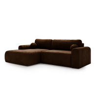 ECKSOFA Aurora Braun, mit Schlaffunktion in Vena Stoff, linke seite - Braun, Holzwerkstoff/Textil (257/177cm) - Bettso