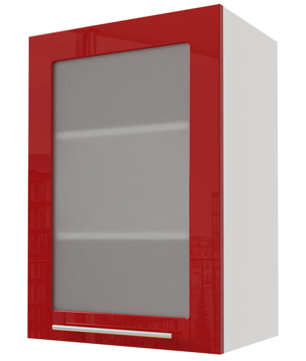 KÜCHENHÄNGESCHRANK Brerra W2S/50 Weiß / RAL 3002 karminrot Hochglanz 50 / 32,5 / 72cm - Rot/Weiß, Holz/Holzwerkstoff (50/72/32.5cm) - Feldmann-Wohnen