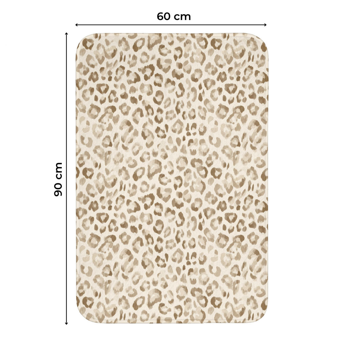 WC PŘEDLOŽKA Leopard - Classic - Béžová 60x90 cm - světle hnědá, textil/plast (60/1cm) - OnlyWow