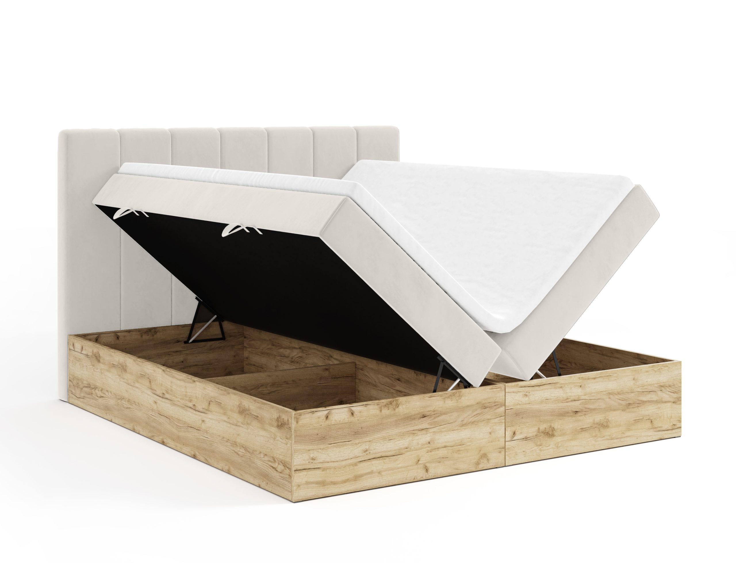 BOXBETT Doppelbett Jessen 140x200 cm Hellbeige - Beige, Textil (140/200cm) - Fedve