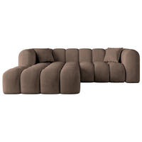 ECKSOFA Ottomane Links OLEA-L1 - 231x173x74 cm Braun - Schwarz/Braun, Holzwerkstoff/Kunststoff (231/173cm) - ALTDECOR