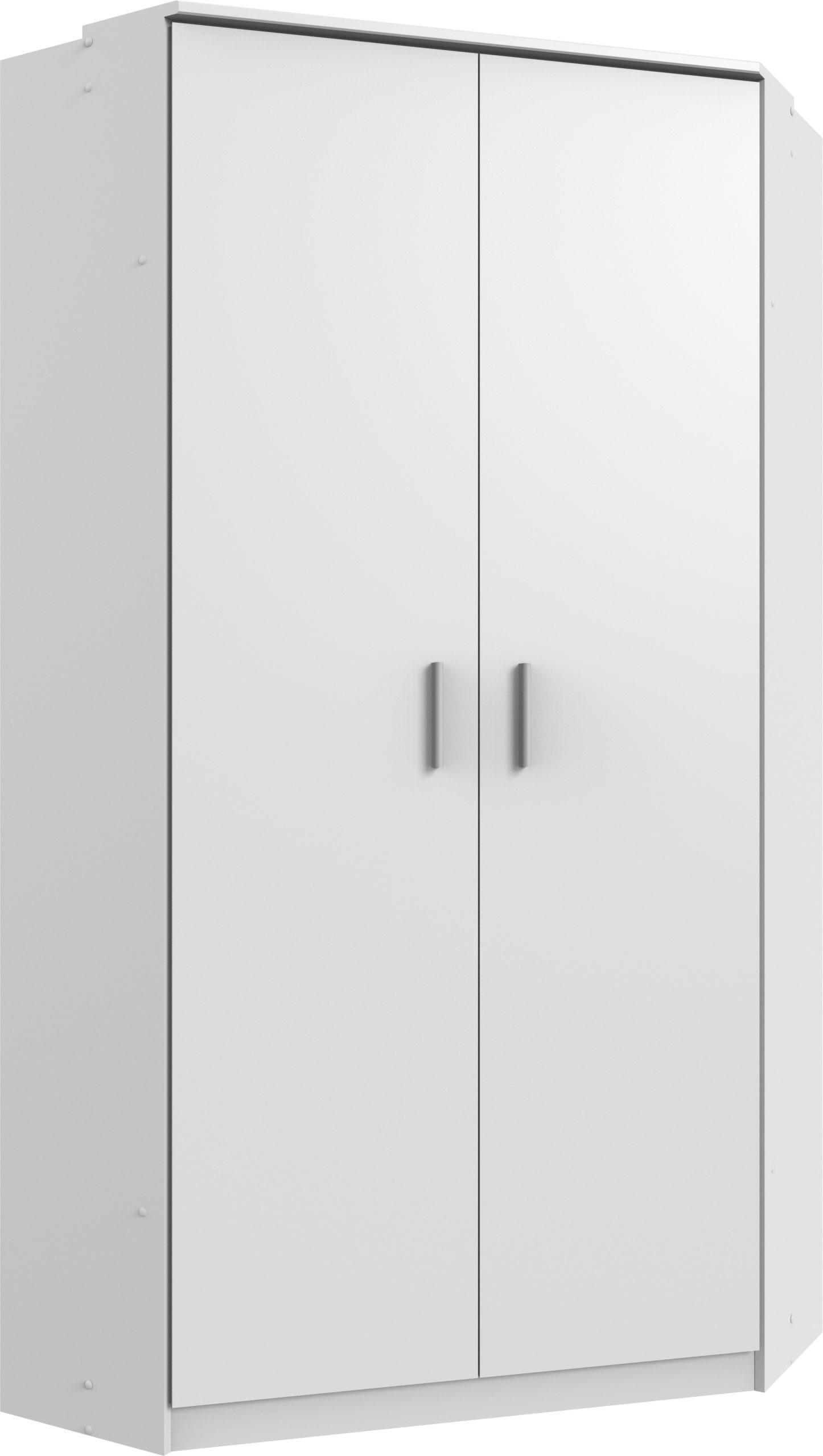 KLEIDERSCHRANK Joker in Weiß Flagstaff Eiche - Eckkleiderschrank - Weiß, Holzwerkstoff (95/199/95cm)