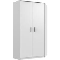 KLEIDERSCHRANK Joker in Weiß mit Graphit - Eckkleiderschrank - Weiß, Holzwerkstoff (95/199/95cm)