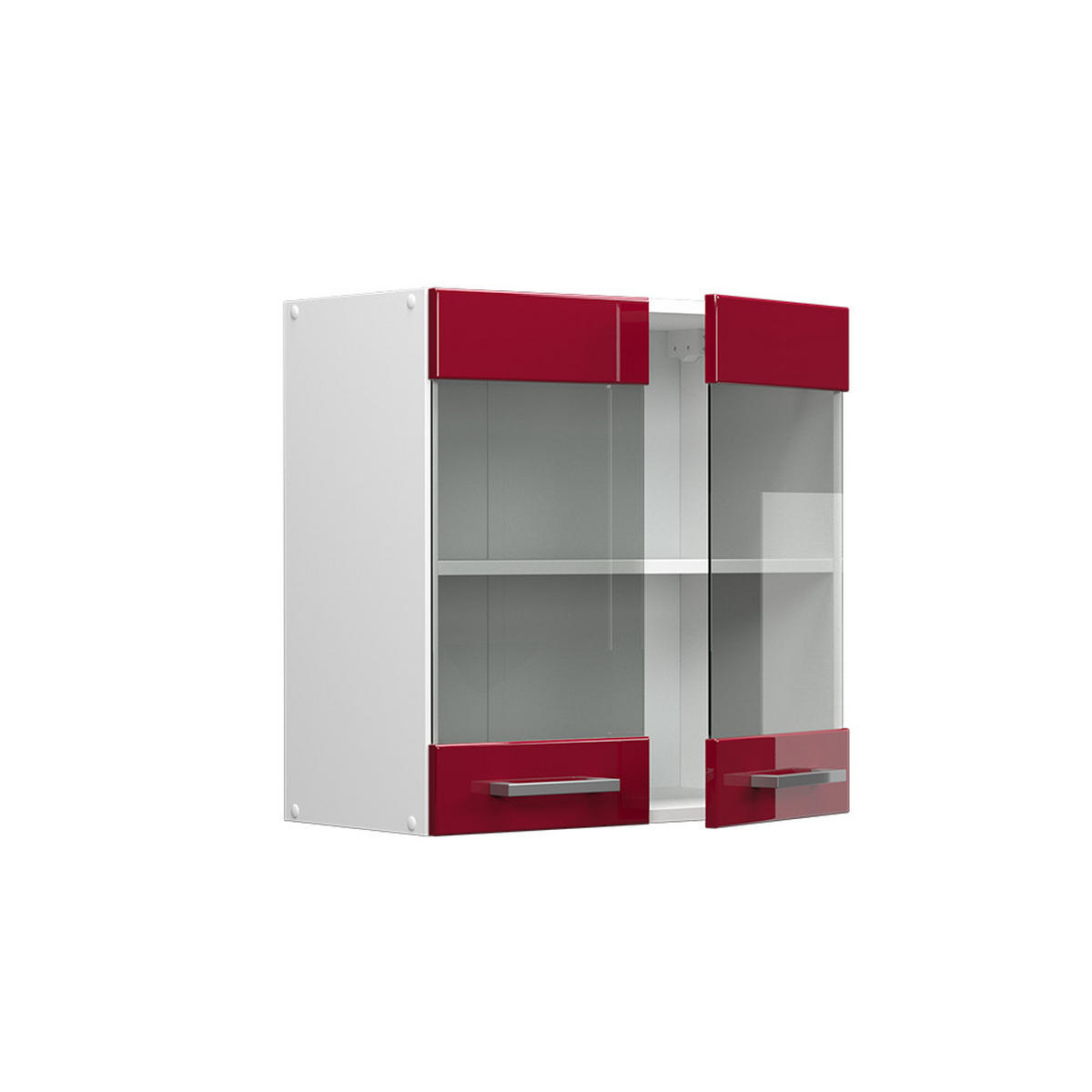KÜCHENGLASSCHRANK R-Line Rot Hochglanz 60 cm - Bordeaux/Rot, Holzwerkstoff (60/60/31cm) - Vicco